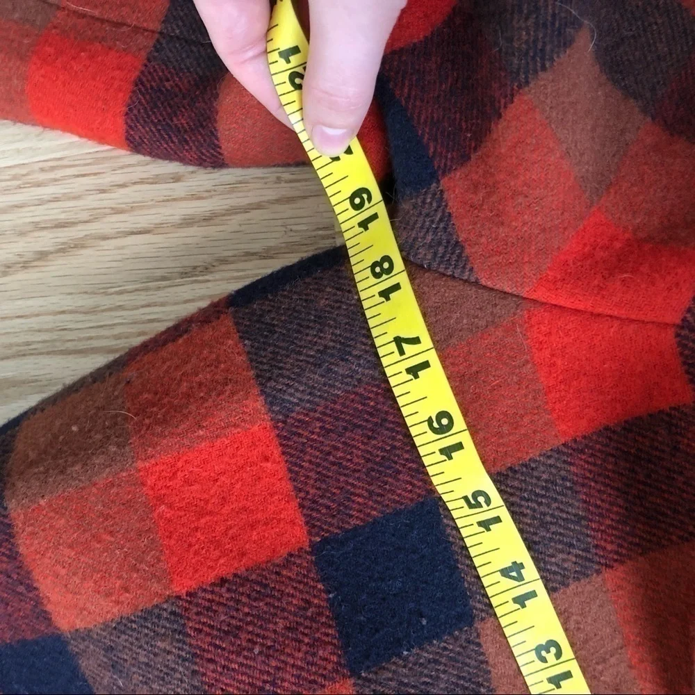 Coach Wool Buffalo Plaid Coat XS Red Black Women’s